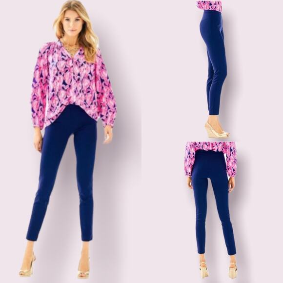 Lilly Pulitzer Pants - Lilly Pulitzer Alessia Stretch Dinner Pants Navy Women OO Preppy Classic Skinny